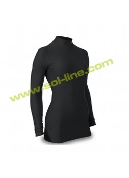 Womens Mock Neck Long Sleeve Black Compression Shirts